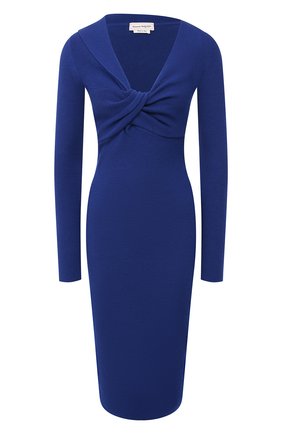 Женское шерстяное платье ALEXANDER MCQUEEN синего цвета по цене 130500 руб., арт. 650269/Q1AR9 | Фото 1 Женское шерстяное платье ALEXANDER MCQUEEN синего цвета, арт. 650269/Q1AR9 | Фото 1
