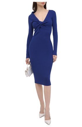 Женское шерстяное платье ALEXANDER MCQUEEN синего цвета по цене 130500 руб., арт. 650269/Q1AR9 | Фото 2 Женское шерстяное платье ALEXANDER MCQUEEN синего цвета, арт. 650269/Q1AR9 | Фото 2