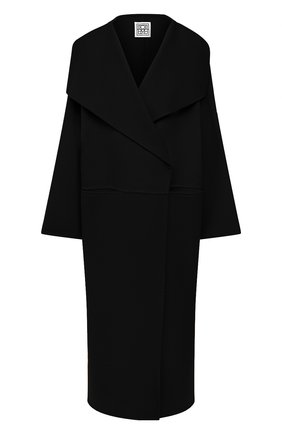 Женское пальто из шерсти и кашемира TOTÊME черного цвета, арт. 211-110-717 | Фото 1 (Материал внешний: Шерсть; Рукава: Длинные; 1-2-бортные: Однобортные; Стили: Классический; Длина (верхняя одежда): Длинные)