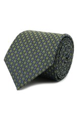 Мужской шелковый галстук CANALI хаки цвета, арт. 18/HJ03076 | Фото 1 (Принт: С принтом; Материал: Текстиль, Шелк)