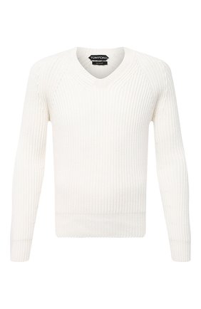 Мужской кашемировый свитер TOM FORD белого цвета по цене 162500 руб., арт. BWK56/TFK300 | Фото 1 Мужской кашемировый свитер TOM FORD белого цвета, арт. BWK56/TFK300 | Фото 1 (Материал внешний: Шерсть, Кашемир; Мужское Кросс-КТ: Свитер-одежда; Стили: Кэжуэл; Принт: Без принта; Длина (для топов): Стандартные; Рукава: Длинные)