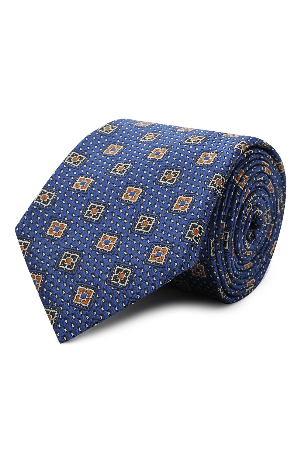 Мужской шелковый галстук CANALI темно-синего цвета, арт. 18/HJ03081 | Фото 1 (Принт: С принтом; Материал: Текстиль, Шелк)
