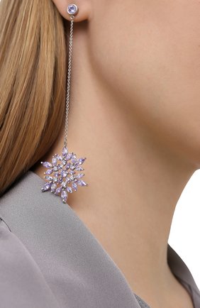 Женские серьги snowflake DZHANELLI сиреневого цвета по цене 77000 руб., арт. 1092 | Фото 2 Женские серьги snowflake DZHANELLI сиреневого цвета, арт. 1092 | Фото 2