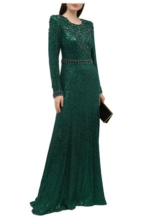Женское платье с пайетками JENNY PACKHAM зеленого цвета по цене 472500 руб., арт. HHD136L | Фото 2 Женское платье с пайетками JENNY PACKHAM зеленого цвета, арт. HHD136L | Фото 2