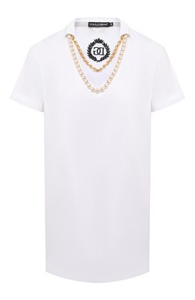 Женская хлопковая футболка DOLCE & GABBANA белого цвета по цене 105000 руб., арт. F8M43Z/G7XGE | Фото 1 Женская хлопковая футболка DOLCE & GABBANA белого цвета, арт. F8M43Z/G7XGE | Фото 1