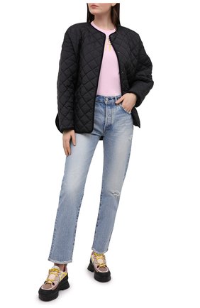 Женская хлопковая футболка VERSACE JEANS COUTURE розового цвета по цене 9950 руб., арт. B2HWA7TB-WDP608 L0G0 F0IL/30319 | Фото 2 Женская хлопковая футболка VERSACE JEANS COUTURE розового цвета, арт. B2HWA7TB-WDP608 L0G0 F0IL/30319 | Фото 2