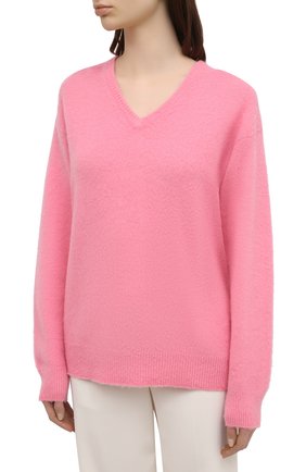 Женский кашемировый пуловер TOM FORD розового цвета, арт. MAK1049-YAX293 | Фото 3 (Материал внешний: Шерсть, Кашемир; Рукава: Длинные; Длина (для топов): Стандартные; Стили: Классический; Женское Кросс-КТ: Пуловер-одежда)