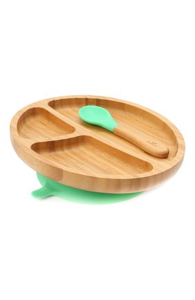 Детского тарелка с ложкой AVANCHY зеленого цвета, арт. GTPL | Фото 1 (Кросс-КТ: Посуда; Материал: Растительное волокно)