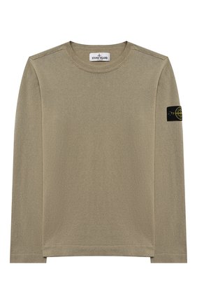 Детский хлопковый пуловер STONE ISLAND хаки цвета по цене 11450 руб., арт. 7416509A2/10-12 | Фото 1 Детский хлопковый пуловер STONE ISLAND хаки цвета, арт. 7416509A2/10-12 | Фото 1