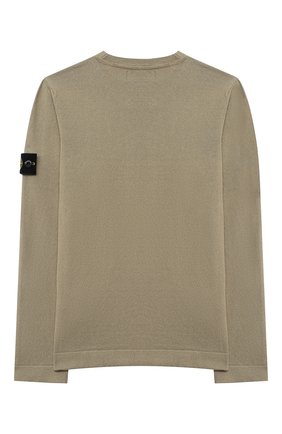 Детский хлопковый пуловер STONE ISLAND хаки цвета по цене 11450 руб., арт. 7416509A2/10-12 | Фото 2 Детский хлопковый пуловер STONE ISLAND хаки цвета, арт. 7416509A2/10-12 | Фото 2