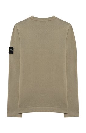 Детский хлопковый пуловер STONE ISLAND хаки цвета по цене 12550 руб., арт. 7416509A2/14 | Фото 2 Детский хлопковый пуловер STONE ISLAND хаки цвета, арт. 7416509A2/14 | Фото 2