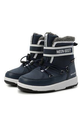 Детские утепленные сапоги MOON BOOT синего цвета по цене 9790 руб., арт. 965-34051600 | Фото 1 Детские утепленные сапоги MOON BOOT синего цвета, арт. 965-34051600 | Фото 1