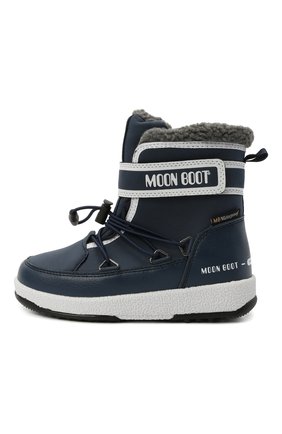 Детские утепленные сапоги MOON BOOT синего цвета по цене 9790 руб., арт. 965-34051600 | Фото 2 Детские утепленные сапоги MOON BOOT синего цвета, арт. 965-34051600 | Фото 2