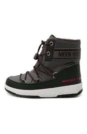 Детские утепленные сапоги MOON BOOT серого цвета по цене 9790 руб., арт. 965-34052500 | Фото 2 Детские утепленные сапоги MOON BOOT серого цвета, арт. 965-34052500 | Фото 2
