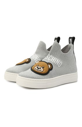 Детские текстильные кеды MOSCHINO серого цвета по цене 32050 руб., арт. 67505/T0MAIA/28-35 | Фото 1 Детские текстильные кеды MOSCHINO серого цвета, арт. 67505/T0MAIA/28-35 | Фото 1 (Материал внутренний: Натуральная кожа; Материал внешний: Текстиль; Региональные ограничения белый список (Axapta Mercury): RU; Длина стельки: 19,3; Мальчики Кросс-КТ: Обувь-высокие)