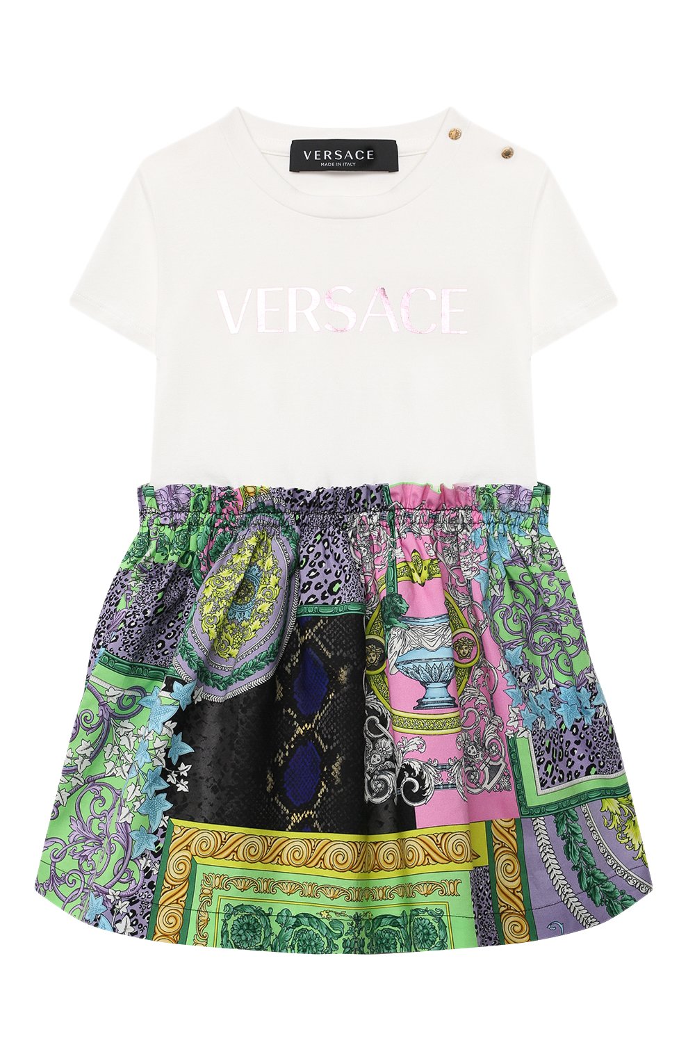 Женский хлопковое платье VERSACE разноцветного цвета, арт. 1000354/1A00326 | Фото 1