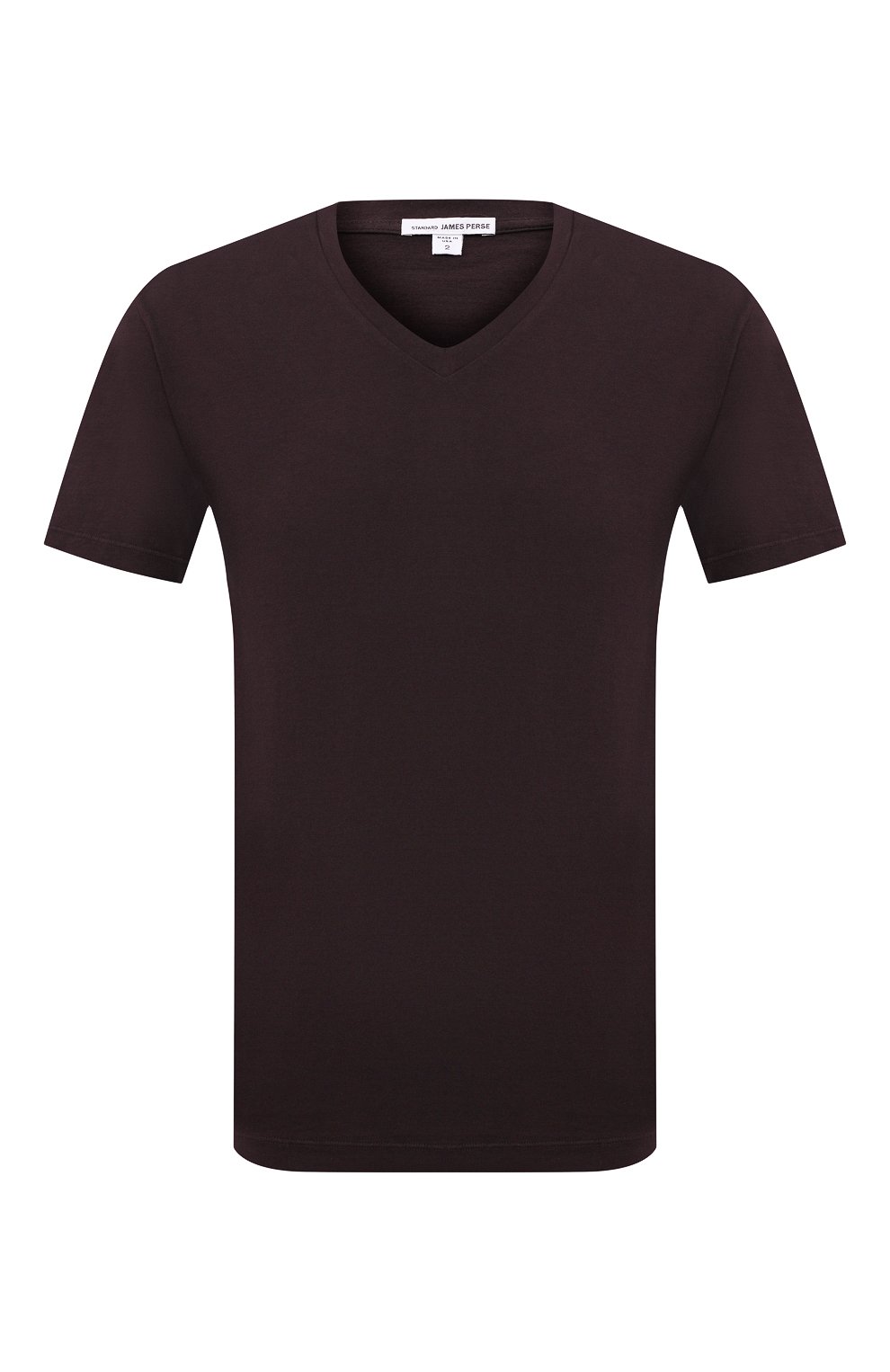 Мужская хлопковая футболка JAMES PERSE темно-коричневого цвета, арт. MLJ3352 | Фото 1 (Принт: Без принта; Рукава: Короткие; Длина (для топов): Стандартные; Материал внешний: Хлопок; Стили: Кэжуэл)