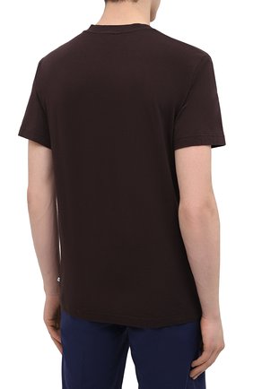 Мужская хлопковая футболка JAMES PERSE темно-коричневого цвета, арт. MLJ3352 | Фото 4 (Принт: Без принта; Рукава: Короткие; Длина (для топов): Стандартные; Материал внешний: Хлопок; Стили: Кэжуэл)