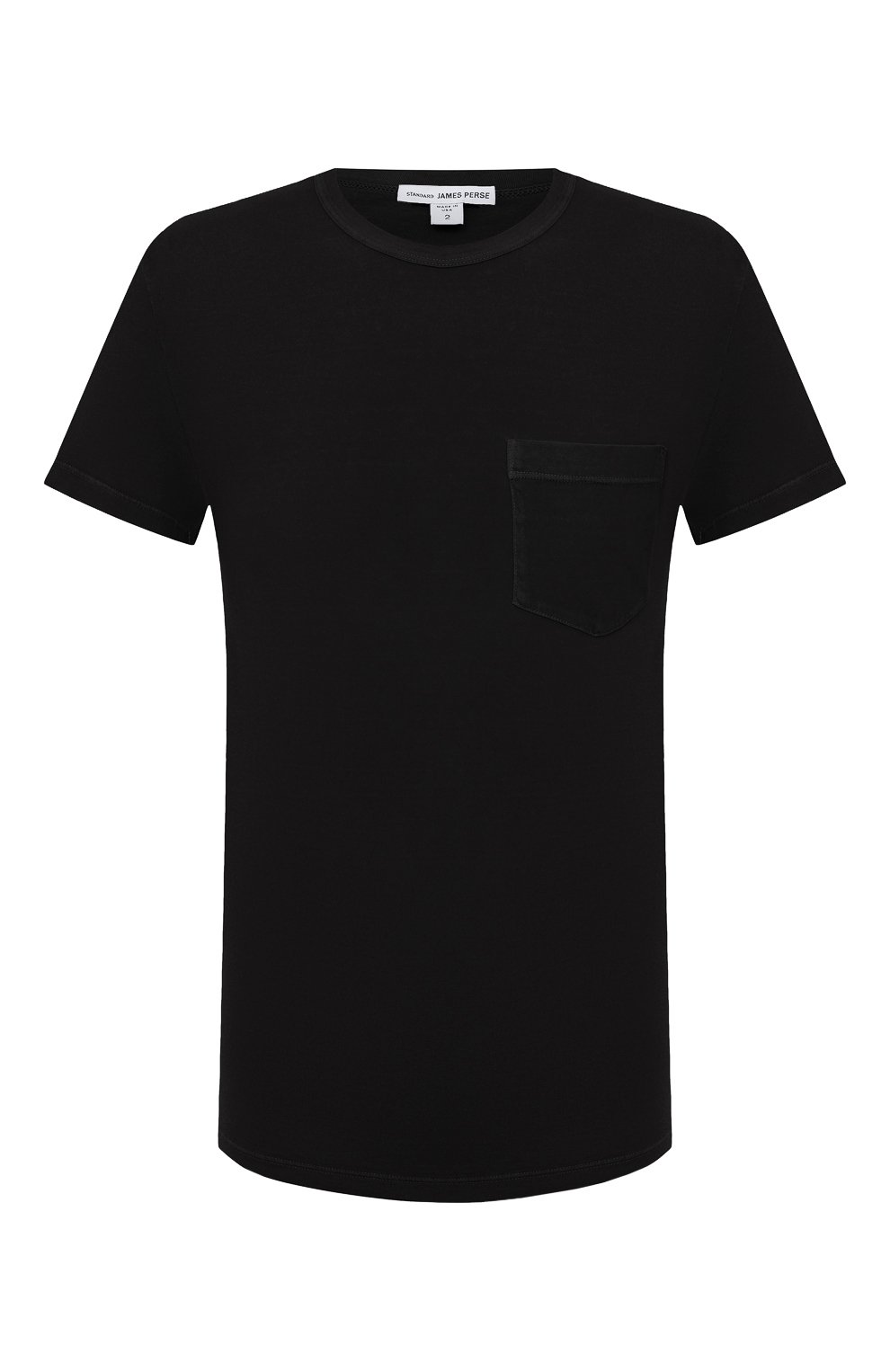 Мужская хлопковая футболка JAMES PERSE черного цвета, арт. MLJ3282 | Фото 1 (Принт: Без принта; Рукава: Короткие; Длина (для топов): Стандартные; Материал внешний: Хлопок; Стили: Кэжуэл)