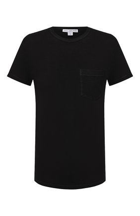 Мужская хлопковая футболка JAMES PERSE черного цвета, арт. MLJ3282 | Фото 1 (Принт: Без принта; Рукава: Короткие; Длина (для топов): Стандартные; Материал внешний: Хлопок; Стили: Кэжуэл)