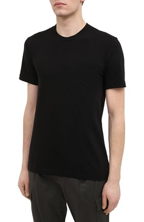 Мужская хлопковая футболка JAMES PERSE черного цвета, арт. MLJ3282 | Фото 3 (Принт: Без принта; Рукава: Короткие; Длина (для топов): Стандартные; Материал внешний: Хлопок; Стили: Кэжуэл)