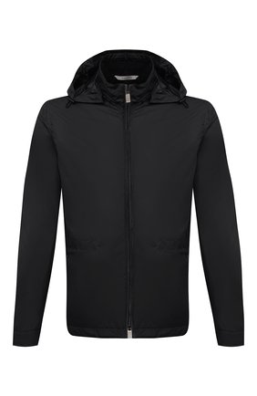 Мужская утепленная куртка CANALI черного цвета, арт. 030311/SG01949 | Фото 1 (Длина (верхняя одежда): Короткие; Материал внешний: Синтетический материал; Материал подклада: Синтетический материал; Стили: Кэжуэл; Рукава: Длинные; Кросс-КТ: Куртка; Мужское Кросс-КТ: утепленные куртки)