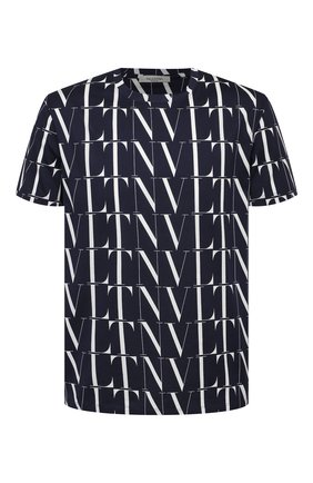 Мужская хлопковая футболка VALENTINO синего цвета по цене 42900 руб., арт. VV3MG08J73T | Фото 1 Мужская хлопковая футболка VALENTINO синего цвета, арт. VV3MG08J73T | Фото 1