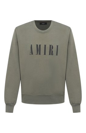 Мужской хлопковый свитшот AMIRI хаки цвета по цене 69100 руб., арт. MJLC001-301 | Фото 1 Мужской хлопковый свитшот AMIRI хаки цвета, арт. MJLC001-301 | Фото 1