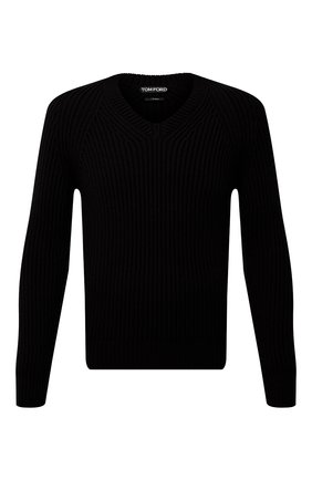 Мужской кашемировый свитер TOM FORD черного цвета, арт. BWK56/TFK300 | Фото 1 (Материал внешний: Кашемир, Шерсть; Рукава: Длинные; Длина (для топов): Стандартные; Мужское Кросс-КТ: Свитер-одежда; Стили: Кэжуэл; Принт: Без принта)