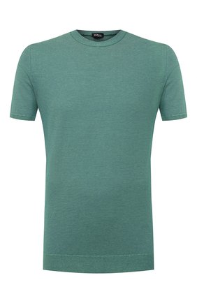 Мужской хлопковый джемпер KITON зеленого цвета по цене 78950 руб., арт. UK938 | Фото 1 Мужской хлопковый джемпер KITON зеленого цвета, арт. UK938 | Фото 1 (Принт: С принтом; Материал внешний: Хлопок; Длина (для топов): Стандартные; Стили: Кэжуэл; Рукава: Короткие; Мужское Кросс-КТ: Джемперы; Вырез: Круглый)