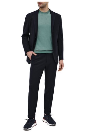 Мужской хлопковый джемпер KITON зеленого цвета по цене 78950 руб., арт. UK938 | Фото 2 Мужской хлопковый джемпер KITON зеленого цвета, арт. UK938 | Фото 2 (Принт: С принтом; Материал внешний: Хлопок; Длина (для топов): Стандартные; Стили: Кэжуэл; Рукава: Короткие; Мужское Кросс-КТ: Джемперы; Вырез: Круглый)