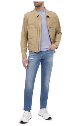 Мужской хлопковый джемпер KITON светло-голубого цвета по цене 87100 руб., арт. UK938 | Фото 2 Мужской хлопковый джемпер KITON светло-голубого цвета, арт. UK938 | Фото 2