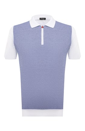 Мужское хлопковое поло KITON голубого цвета по цене 123500 руб., арт. UK1253 | Фото 1 Мужское хлопковое поло KITON голубого цвета, арт. UK1253 | Фото 1