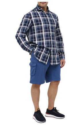 Мужские шорты из хлопка и шелка KITON синего цвета по цене 111500 руб., арт. UFPPBJ07T42/44-52 | Фото 2 Мужские шорты из хлопка и шелка KITON синего цвета, арт. UFPPBJ07T42/44-52 | Фото 2