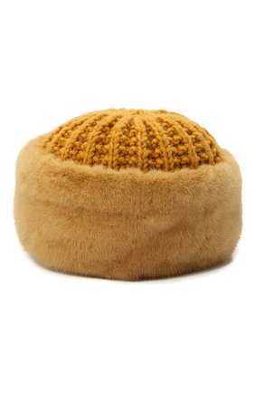 Женская шапка агнет из меха норки FURLAND желтого цвета по цене 35200 руб., арт. 0220210010039600026 | Фото 2 Женская шапка агнет из меха норки FURLAND желтого цвета, арт. 0220210010039600026 | Фото 2