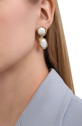 Женские серьги LOEWE золотого цвета по цене 39050 руб., арт. J647239X54 | Фото 2 Женские серьги LOEWE золотого цвета, арт. J647239X54 | Фото 2