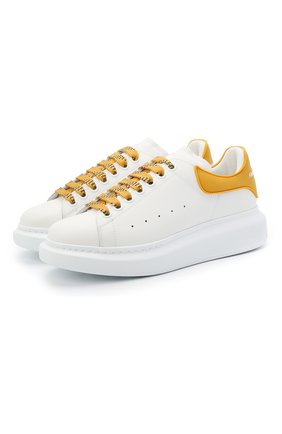Женские кожаные кеды xl sole ALEXANDER MCQUEEN желтого цвета по цене 39950 руб., арт. 621056/WHXMT | Фото 1 Женские кожаные кеды xl sole ALEXANDER MCQUEEN желтого цвета, арт. 621056/WHXMT | Фото 1