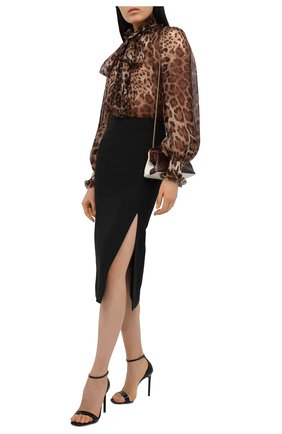 Женская шелковая блузка DOLCE & GABBANA коричневого цвета по цене 89950 руб., арт. F5J60T/FS1AR | Фото 2 Женская шелковая блузка DOLCE & GABBANA коричневого цвета, арт. F5J60T/FS1AR | Фото 2
