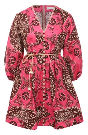 Женское льняное платье ZIMMERMANN розового цвета по цене 55050 руб., арт. 9365DLLU | Фото 1 Женское льняное платье ZIMMERMANN розового цвета, арт. 9365DLLU | Фото 1