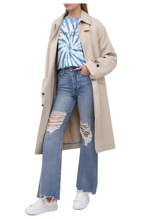 Женская хлопковая футболка ISABEL MARANT ETOILE синего цвета по цене 15600 руб., арт. TS0406-21P044E/ZEWEL | Фото 2 Женская хлопковая футболка ISABEL MARANT ETOILE синего цвета, арт. TS0406-21P044E/ZEWEL | Фото 2