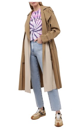 Женская хлопковая футболка ISABEL MARANT ETOILE фиолетового цвета по цене 15600 руб., арт. TS0406-21P044E/ZEWEL | Фото 2 Женская хлопковая футболка ISABEL MARANT ETOILE фиолетового цвета, арт. TS0406-21P044E/ZEWEL | Фото 2