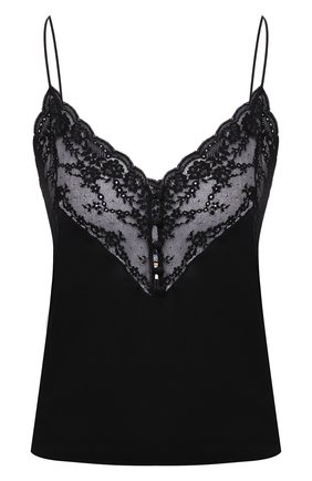 Женский шелковый топ SAINT LAURENT черного цвета по цене 105000 руб., арт. 648880/Y7B20 | Фото 1 Женский шелковый топ SAINT LAURENT черного цвета, арт. 648880/Y7B20 | Фото 1