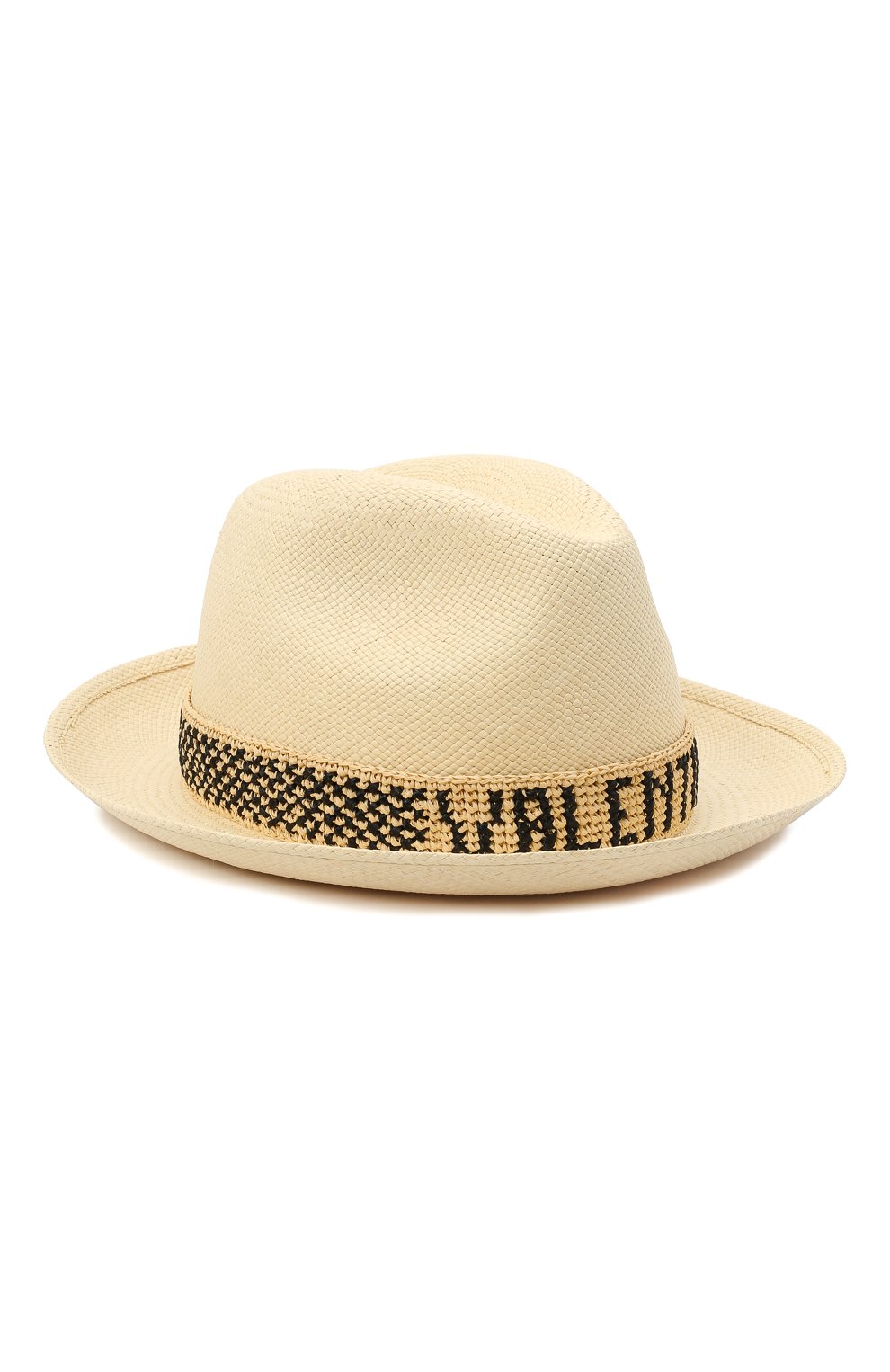 Женская соломенная шляпа valentino x borsalino VALENTINO кремвого цвета, арт. VW2HAA57/WDI | Фото 1 (Региональные ограничения белый список (Axapta Mercury): RU; Материал: Растительное волокно)