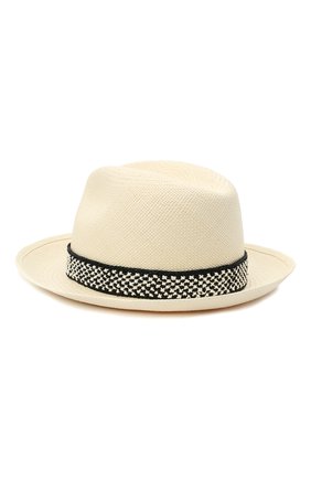 Женская соломенная шляпа valentino x borsalino VALENTINO черно-белого цвета, арт. VW2HAA57/WDI | Фото 2 (Материал: Растительное волокно; Региональные ограничения белый список (Axapta Mercury): RU)