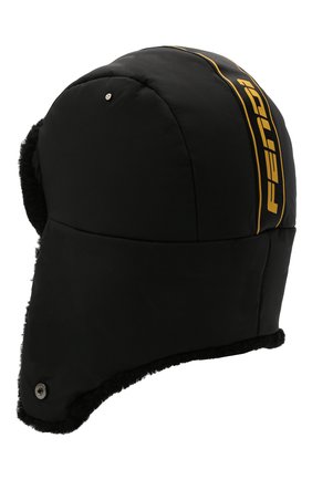 Женская шапка FENDI черного цвета, арт. FAC073 AEQS | Фото 2 (Материал: Синтетический материал, Текстиль)