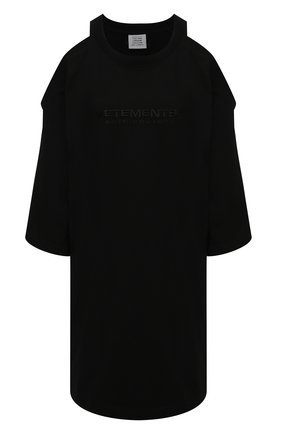Женское хлопковое платье VETEMENTS черного цвета по цене 52150 руб., арт. WE51DR845B 1610/BLACK | Фото 1 Женское хлопковое платье VETEMENTS черного цвета, арт. WE51DR845B 1610/BLACK | Фото 1