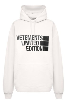 Женский хлопковое худи VETEMENTS белого цвета по цене 72050 руб., арт. UE51TR820W 1604/W | Фото 1 Женский хлопковое худи VETEMENTS белого цвета, арт. UE51TR820W 1604/W | Фото 1