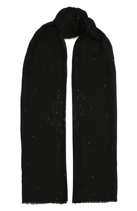 Женская шаль из шелка и шерсти VINTAGE SHADES черного цвета, арт. 32293 | Фото 1 (Материал: Текстиль, Шерсть, Шелк)