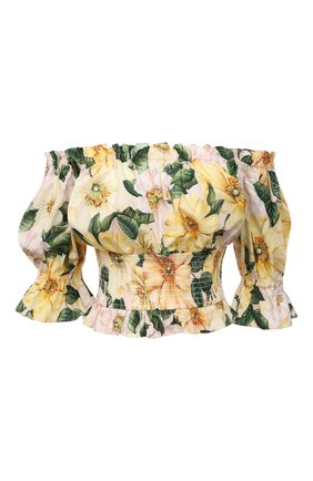 Женский хлопковый топ DOLCE & GABBANA желтого цвета по цене 62650 руб., арт. F74R0T/HS5IA | Фото 1 Женский хлопковый топ DOLCE & GABBANA желтого цвета, арт. F74R0T/HS5IA | Фото 1