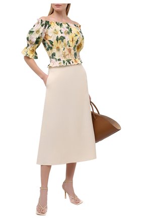 Женский хлопковый топ DOLCE & GABBANA желтого цвета по цене 62650 руб., арт. F74R0T/HS5IA | Фото 2 Женский хлопковый топ DOLCE & GABBANA желтого цвета, арт. F74R0T/HS5IA | Фото 2